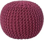 STRICK-POUF weinrot, 40/40/35 cm
