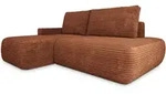 ECKSOFA AVINI T L-S Braun Kordstoff mit Schlaffunktion