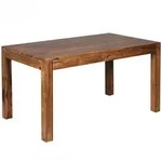 ESSTISCH Massivholz Akazie Rechteckig Handgefertigt NAKO, Braun 160x80x76 cm