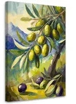 LEINWANDBILD Oliven auf einem Baum gemalt 40x60cm