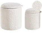 POUF 2er-Set Cremewei&szlig; Berea