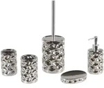 BADEZIMMER Set 5-teilig Keramik silber Tirua