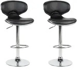 BARHOCKER 2er-Set Kunstleder Schwarz Conway