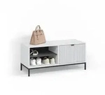 SCHUHSCHRANK Aterno Wei&szlig; 100 x 45 cm mit Klappt&uuml;r