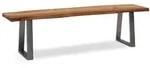 ESSZIMMERBANK Massivholz Metall Baumkante Chromgestell, Akazie 120x40x46 cm