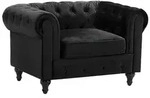 SESSEL Samtstoff schwarz Chesterfield