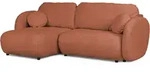 ECKSOFA Candy mit Schlaffunktion Terrakotta Boucl&eacute;-Stoff - Ottomane links