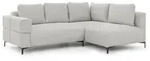 ECKSOFA Cardea in Bubble-Optik aus weichem Hellgrau Strukturstoff mit hohem