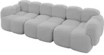 3-SITZER modulares Sofa Miko-S2 300x118x75 cm Hellgrau Boucl&eacute;
