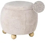 POUF mit Stauraum Boucl&eacute; Hellbeige Annabella