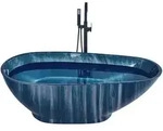 BADEWANNE FREISTEHEND 80x170x58 cm blau Rioja