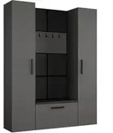 GARDEROBENSCHRANK MODULO 160,6/204/40 cm Modern Garderobe-Set Grau