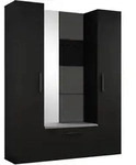 GARDEROBENSCHRANK MODULO 160,6/204/40 cm Modern Garderobe-Set Schwarz