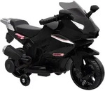 ELEKTRO-KINDERMOTORRAD mit USB St&uuml;tzr&auml;dern und Musik, schwarz