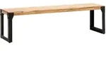 ESSZIMMERBANK Massivholz Metall ohne Lehne, Akazie 160x40x45 cm