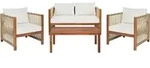 4-SITZER LOUNGE SET Akazienholz Beige Antria