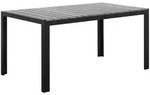 GARTENTISCH Kunstholz grau/schwarz 150/90 cm Como
