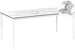 GARTENTISCH 180/90 cm Marmor Optik Wei&szlig;er Marmor Sovareto