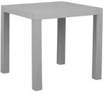 GARTENTISCH Rattanoptik hellgrau 80/80 cm Fossano
