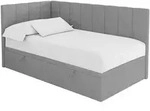 EINZELBETT Jugendbett mit Bettkasten Rechts, ohne Matratze - LOVY 80x200 Grau