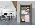 Schrankk&uuml;che mit K&uuml;hlschrank + Kochfeld Grau B: ca. 104 cm