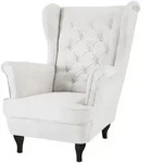 CHESTERFIELD-SESSEL Falco hellbeige mit Wenge Holzbeinen