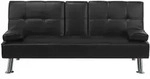 3-SITZER-SCHLAFSOFA Kunstleder Schwarz Roxen