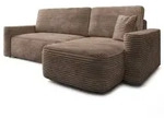ECKSOFA NERI T Beige Kordstoff mit Schlaffunktion