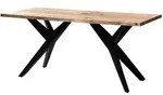 ESSTISCH Massivholz Metall Rechteckig Loft-Stil, Akazie 180x90x76 cm