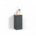 BADSCHRANK Paolina Anthrazit/Goldkraft Eiche 40.2 x 88.2 cm mit W&auml;schkorb