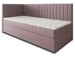 BOXBETT ARIS 90x200 cm mit Matratze und Topper, H2+H3 - Rosa