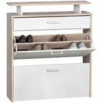 SCHUHKIPPER &ndash; Sonoma Eiche, 4 F&auml;cher, gro&szlig;z&uuml;gige Ablage, MDF-Holz