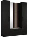 GARDEROBENSCHRANK MODULO 160,6/204/40 cm Modern Garderobe-Set Schwarz
