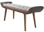 SITZBANK Massivholz Chesterfield Muster, Grau 125x38x50 cm