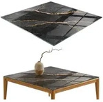 TISCHPLATTE 50x50 cm Marmormuster mit Adern