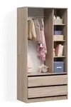 KINDERKLEIDERSCHRANK Trento Sonoma 100 x 200 cm mit 2 Schubladen