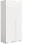 KLEIDERSCHRANK wei&szlig; 2-t&uuml;rig 80 x 183 cm, Dreht&uuml;renschrank inklusive...