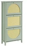 SCHUHSCHRANK Schmal mit 3 Klappen Gr&uuml;n 62x25x121,5cm