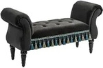 LUXUS Polsterbank, Schaumstoff, Dunkelgrau, 117 x 40 x 58 cm
