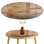 TISCHPLATTE fi70 cm Nat&uuml;rliche Holzmaserung