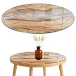 TISCHPLATTE fi90 cm Naturholz mit Harz