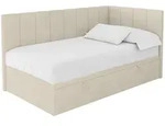 EINZELBETT Jugendbett mit Bettkasten Links, ohne Matratze - LOVY 80x200 Beige
