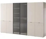 DREHT&Uuml;RENSCHRANK ATELIO 303/200/51 cm Modern Kleiderschrank 6-t&uuml;rig Kaschmir