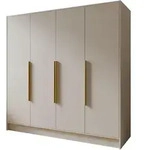 DREHT&Uuml;RENSCHRANK BERON 200/200/51 cm Modern Kleiderschrank 4-t&uuml;rig Kaschmir