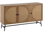 SIDEBOARD &ndash; Eiche-Dekor/Rattan, 140x80x39 cm, 3 T&uuml;ren, hoch