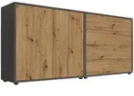 Sideboard Mailand Set 3 Anthrazit/Eiche Artisan
