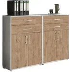 Aktenschrank Office Edition Sw Set 17 Grau/Eichefarben
