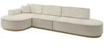 ECKSOFA Ottomane Links MARI-L2-v2 - 328x171x83 cm Ecru Velours