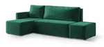 ECKSOFA VELOTTI L-S Gr&uuml;n Pl&uuml;sch-Stoff mit Schlaffunktion