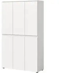 MEHRZWECKSCHRANK wei&szlig; 105 x 175 cm, Stauraumschrank 6-t&uuml;rig mit 18 F&auml;chern